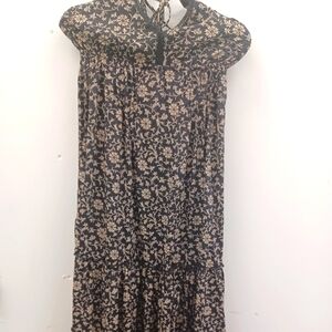 Antropologie RAGA floral black maxi sleeveless dress Sz XS